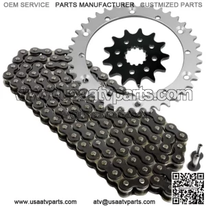 Black Drive Chain And Sprockets Kit for Yamaha Raptor 660R YFM660R 2001-2005