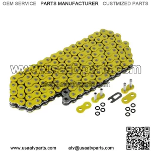 Yellow Drive Chain for Bike | Motorcycle Quad 520-Pitch 120-Links O-Ring