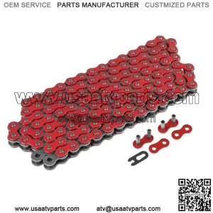 Red Drive Chain for Bike | Motorcycle Quad 520-Pitch 120-Links Non O-Ring