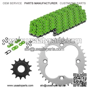 Green O-Ring Drive Chain & Sprockets Kit for Honda TRX450R TRX450ER 2006-2014 (For: Honda)