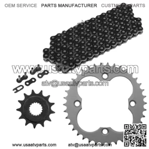 Black Drive Chain And Sprockets Kit for Honda TRX450R Kick Start 2006-2009 2012 (For: Honda)
