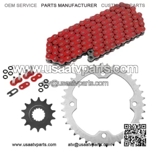 Red O-Ring Drive Chain & Sprockets for Yamaha Raptor 700 YFM700R 2006-2016 (For: Yamaha Raptor 700)