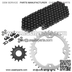 Black O-Ring Drive Chain & Sprockets Kit for Yamaha Raptor 700 YFM700R 2006-16 (For: Yamaha Raptor 700)