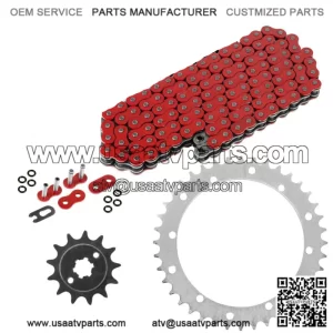 Red O-Ring Drive Chain & Sprockets Kit for Yamaha Blaster 200 YFS200 1988-2006 (For: Yamaha YFS200)