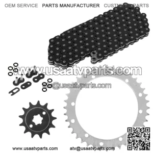 Black O-Ring Drive Chain & Sprockets Kit for Yamaha Blaster 200 YFS200 1988-06 (For: Yamaha YFS200)