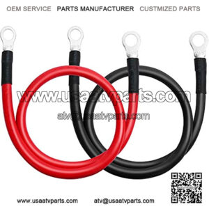 6 AWG 20 Inches (Each) Battery Cables Set with Terminals, 3/8-Inch Lugs (Positive and Negative) for Motorcycle, Automotive, Marine, Solar, ATV, RV, Mower, Oxygen-Free