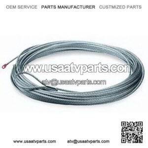 "60076 ATV Winch Accessory: Galvanized Aircraft Steel Cable Wire Rope, 3/16"" Diameter x 50' Length", multi