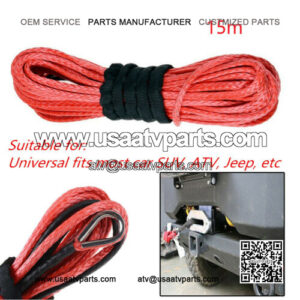 1/4'' x 50' Winch Rope Cable for Car RV ATV UTV Off-road 5000-5700lbs