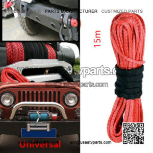1PC 1/4'' x 50' Winch Rope Cable Line for ATV UTV Off-road Red Perfect