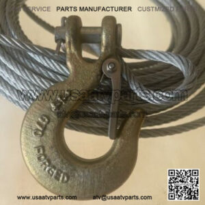 3/8 in atv winch cable w/ hook
