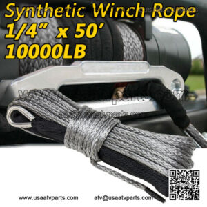 Synthetic Winch Rope Line 1/4"x50' 10000LBS Recovery Cable for ATV UTV SUV Boat