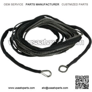 Utility 4000 LB Black 5mm Synthetic Winch Replacement Rope 50' Cable ATV