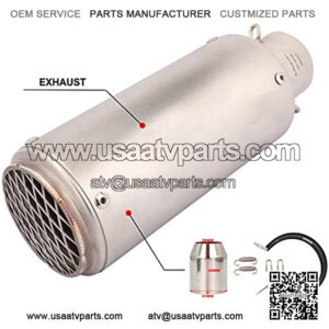 Motorcycle Slip on Exhaust - Universal 1.5-2" Inlet Exhaust Pipe With Removable DB Killer For GY6 ATV Scooter Dirt Pit Bike Ninja 300 400 R3 DUCATI For