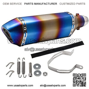 Universal Motorcycle Exhaust Silencer Compatible with Kawasaki Honda Grom Yamaha Suzuki Motorcycle ATV Scooter Dirt Bike Street Bike 38-51mm 1.5-2" Exhaust Tip Pipe with DB Killer Blue