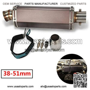 Slip On Exhaust Pipe - Universal 1.5-2" Inlet Hexagon Motorcycle Exhaust for Scooter Motorcycle ATV Dirt Street Bike