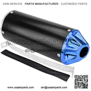 Universal 28mm Exhaust Pipe with Clamp for CRF50 TTR SSR Taotao 50cc 70cc 90cc 110cc 125cc Chinese Pit Bike Dirt Bike ATV Quad (Blue)