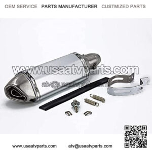 Universal Stainless Steel 1.5-2" (38-51mm) Inlet Motorcycles Exhaust Pipe with Removable DB Killer for Dirt Bike Street Bike Scooter ATV Racing