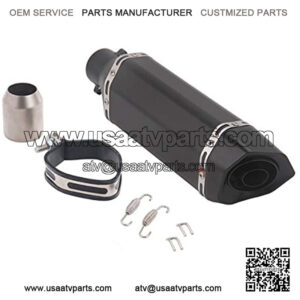 Universal Hexagon Exhaust 1.5-2" Inlet Slip On Scooter Motorcycle ATV Dirt Street Bike with Moveable DB KillerBlack