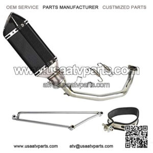 Exhaust System Pipe Header For GY6 engine 125cc 150cc Scooter Moped ATV (310mm Single outlet)
