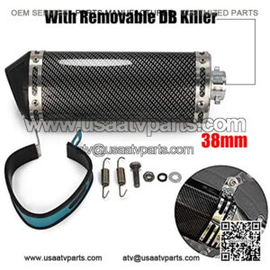 Slip on Exhaust ATV 1.5" Inlet Stainless steel With Movable DB Killer For Dirt Bike Street Bike Scooter ATV Racing