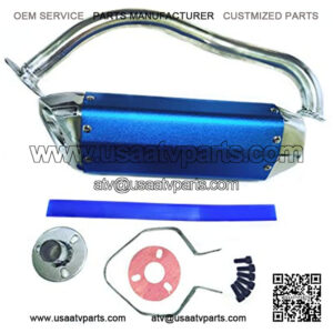 Exhaust System for GY6 50cc-400cc Upgraded High Performance 4 Stroke Scooters ATV Go Kart(Blue)