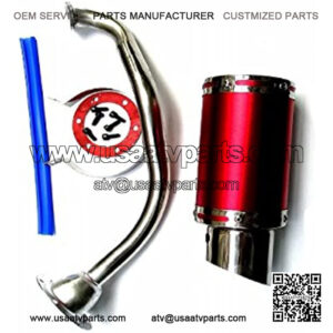 High Performance Exhaust System for GY6 50cc-400cc 4 Stroke Scooters ATV Go Kart (Red)