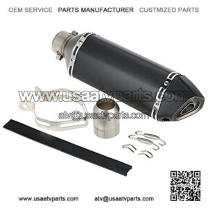 Shkalacar Motorcycle Exhaust Muffler, 38-51mm Black Small Hexagonv Oblique Refit Exhaust Slip-on Fit for Motorcycles ATV Universal