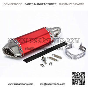 Universal Red 1.5-2" Inlet Motorcycles Scooters Exhaust Pipe with Removable DB Killer For Dirt Bike Street Bike Scooter ATV Racing