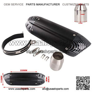 Motorcycle Slip on Exhaust - Short Universal 1.5-2" Inlet Exhaust Pipe With Removable DB Killer For GY6 ATV Scooter Dirt Pit Bike Ninja 300 400 R3 DUCATI For