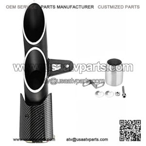 Motorcycle Exhaust Universal Black Dual-Outlet Exhaust Pipe Slip on Rear Pipe Tailpipe for 51 mm Diameter Dirt Bike, Street Bike, Scooter, ATV, Quad