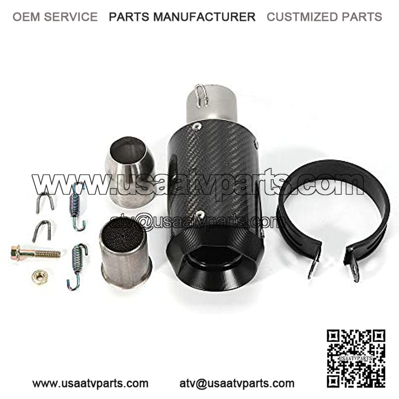 Universal Carbon Fiber Exhaust Pipe 38~51mm Motorcycles ATV Exhaust Silencer Pipe Slip-On Scooter Motorcycle Exhaust Silence Silencer Black