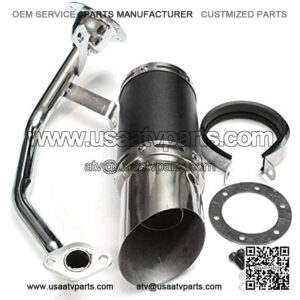 GY6 125cc 150cc 7-inch High Performance Exhaust System 152QMI 157QMJ Scooter Moped ATV Go Kart (Black)