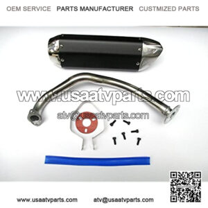 High Performance Exhaust System Muffler for GY6 50cc-400cc 4 Stroke Scooters ATV Go Kart (Black)