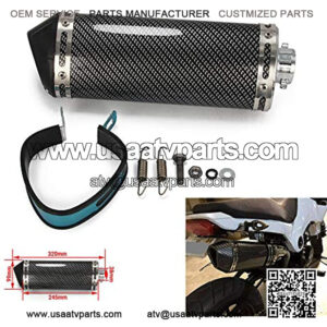 1.5" Inlet Motorcycle Universal Exhaust Muffler With Removable DB Killer Slip On Dirt Street Bike Motorcycle Scooter ATV Racing - Carbon Fiber