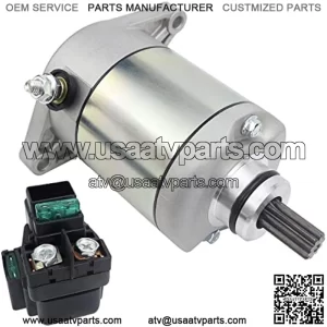 Starter & Relay for Suzuki 2002-2007 Eiger 400 LT-A400 LT-A400F LT-A400C LT-F400 LT-F400F, 31100-38F00 3110038F00 18809 18840 410-54068 41054068 SMU0297 SM14241 495775
