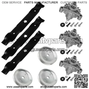 Deck Spindle w/Pulley & Blade for Electrolux/AYP 8188A89 8196A89 8186A79 46" 3x