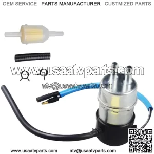 Electric Fuel Pump Inline 12V Compatible with Kawasaki Mule 3000 3010 3020 2500 2510 2520 1000 49040-1055 KAF620(8mm In/Outlet)