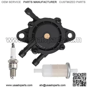 49040-0769 Fuel Pump 49019-1055 Fuel Filter Fit for Kawasaki Prior Mule 600 610 4X4 KAF400 KAF400-A1 KAF400A6F KAF400A7F KAF400-B1 KAF400B6F KAF400B7F KAF400-C1 2007-2014 with Spark Plug