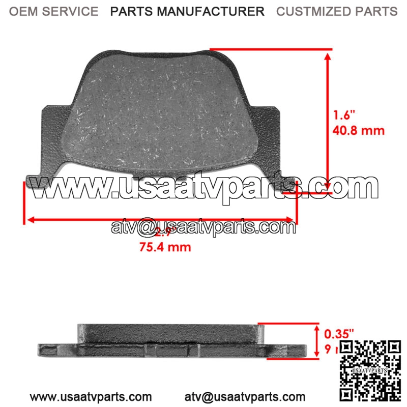 Rear Semi-Metallic Brake Pads for Honda Pioneer 500 SXS500M2 2015-2022 - Image 2