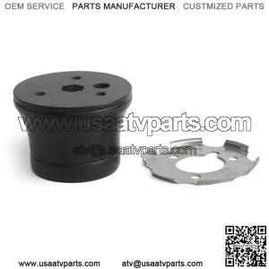 Black Billet Steering Wheel Spline Adapter 3 Bolt 2004-2009 Yamaha Rhino (Fits: Yamaha Rhino 660)