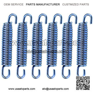 6pcs Stainless Steel Exhaust Pipe Spring Hooks for Motorcycle Scooter ATV(Blue)