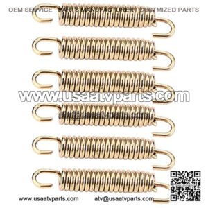 Motorcycle Exhaust Pipe Spring Hooks, 6pcs Stainless Steel Exhaust Pipe Spring Hooks for Motorcycle Scooter ATV(Gold)