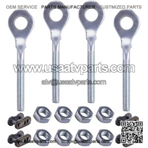 0.4" Chain Axle Adjuster, 2Pcs 13mm Aperture Dirt Bike Chain Accessories Compatible with TAOTAO 50cc 70cc 90cc 110cc 125cc 250cc ATV Quad Dirt Bike with 4pcs 420 Chain Connector Links.