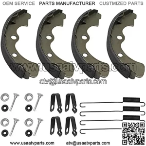 Front Brake Shoes Springs Pins Left&Right for Kawasaki Mule 3000 3010 3020 4000 4010 KAF620 KAF950 Diesel 2001-2021