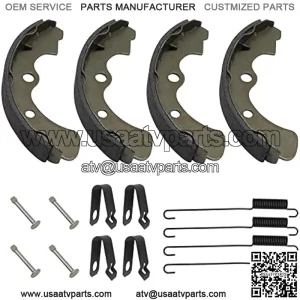 Front Brake Shoes Springs Pins Left&Right for Kawasaki Mule 2520 2510 2500 2030 2020 2010 1000 Diesel KAF450 KAF540 KAF620 KAF950 1988-2000