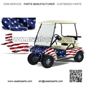 1983-2014 Golf Cart AMRRACING ATV Graphics Decal Kit-Stars and Stripes