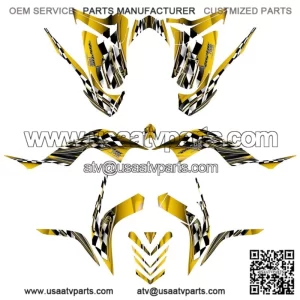 Yamaha 700 graphics 2006-12 full coverage decal kit #2500 yellow