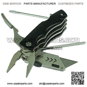 MotoPressor Tubeless Tire Puncture Repair Kit, Portable Compact 4 in 1 Multi-Tools Plug Motorcycle Accessories for Men, Motor Dirt Bike, ATV and Motorcycles Flat Tire Heavy Duty Patch Kits with Plugs