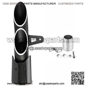 Motorcycle Exhaust Muffler Universal Black Dual-Outlet Exhaust Tail Pipe Muffler Slip on Rear Pipe Tailpipe for 51 mm Diameter Dirt Bike, Street Bike, Scooter, ATV, Quad