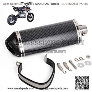 Universal 1.5" Inlet Stainless Steel Exhaust Muffler with Removable DB Killer Slip on Dirt Street Bike Motorcycle Scooter ATV Racing,SIZE:Length 330mm X Dia 98mm